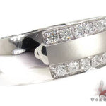 Dual Row Mens White Gold Wedding Ring 18515 - Image 4