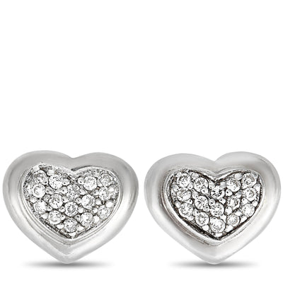 Scott Kay Sterling Silver Diamond Heart Stud Earrings E1058SPADM