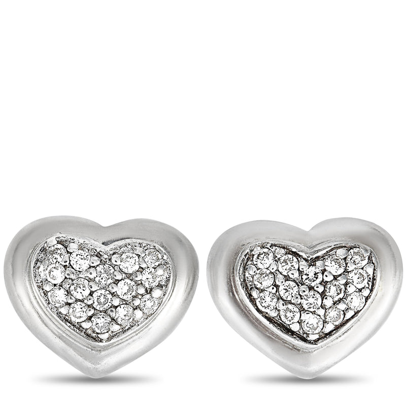 Scott Kay Sterling Silver Diamond Heart Stud Earrings E1058SPADM