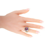 Scott Kay Sterling Silver Diamond and Amethyst Dome Ring R1375SPAADL