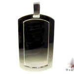 Medium White Gold Dog Tag 18729 - Image 1