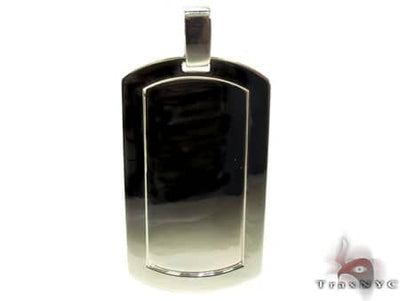 Medium White Gold Dog Tag 18729 - Image 1