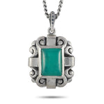 King Baby Silver and Chrysoprase Scrollwork Pendant Necklace K10-3207CHR