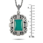 King Baby Silver and Chrysoprase Scrollwork Pendant Necklace K10-3207CHR