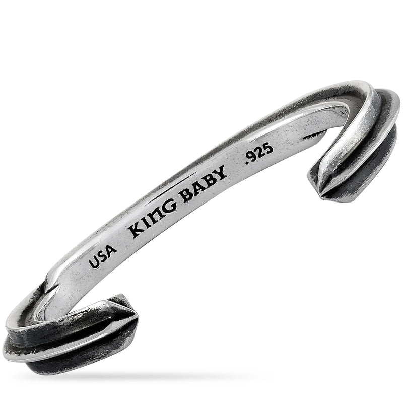 King Baby Silver Shooting Star Cuff Bracelet K40-5861-7.5