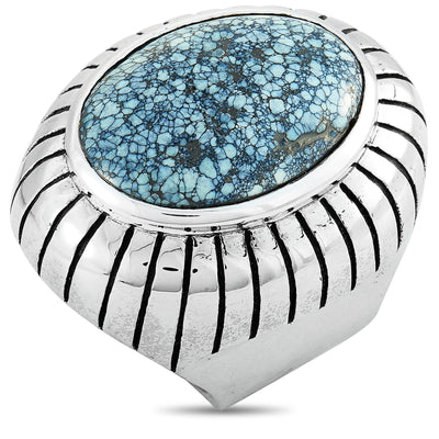 King Baby Silver and Spotted Turquoise Ring K20-5224