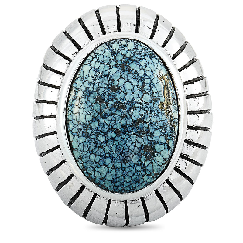King Baby Silver and Spotted Turquoise Ring K20-5224