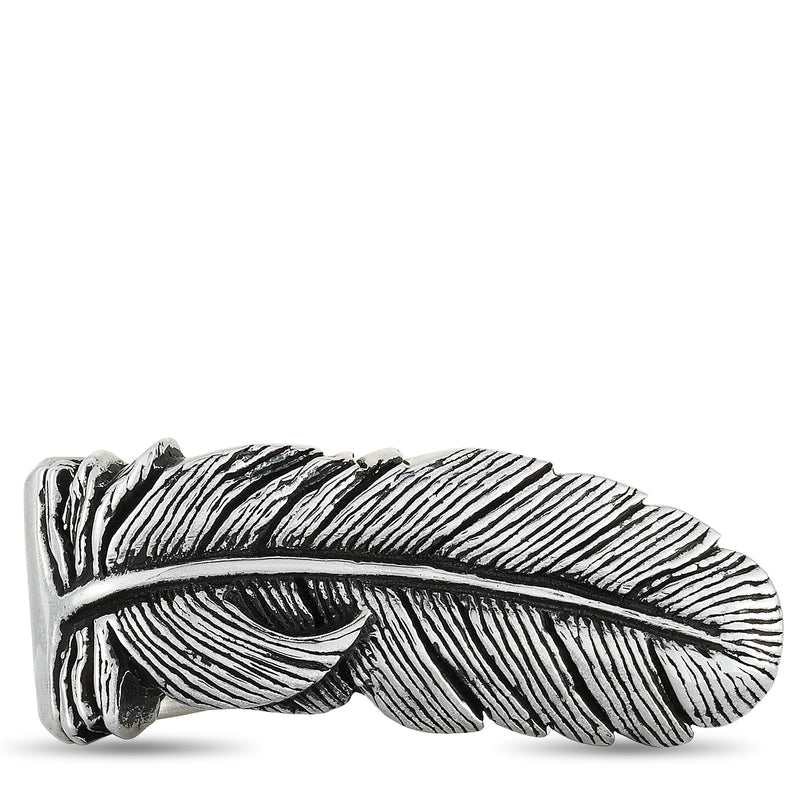 King Baby Raven Feather Silver Ring K20-5712