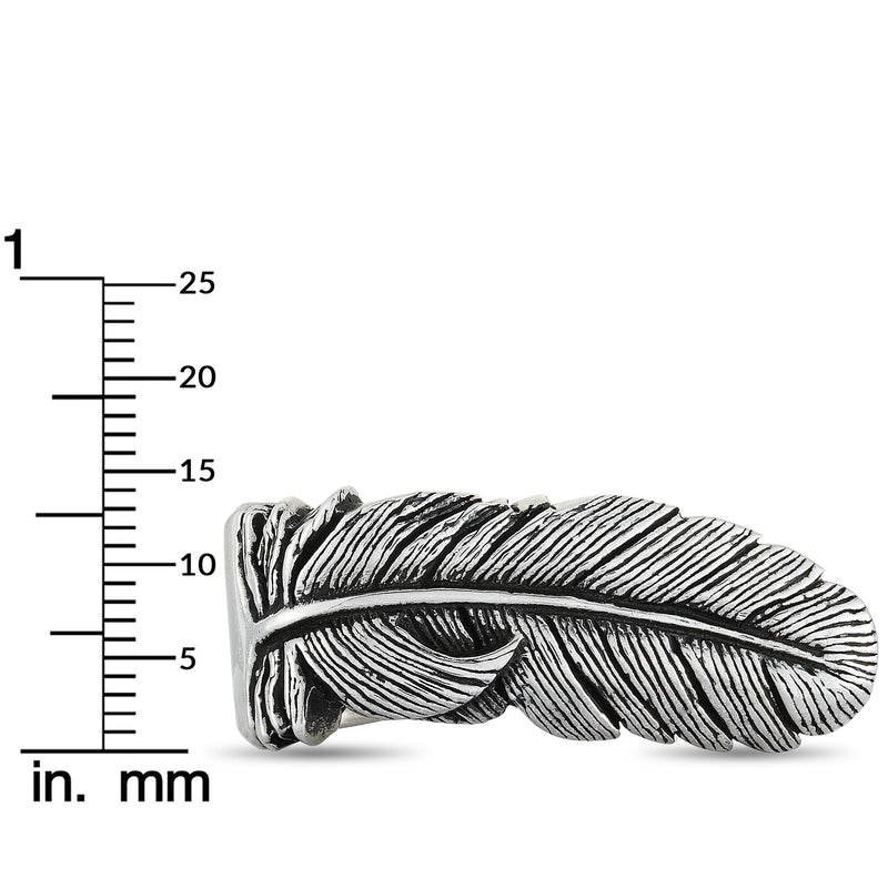 King Baby Raven Feather Silver Ring K20-5712