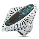 King Baby Concho Silver and Spotted Turquoise Ring K20-5870