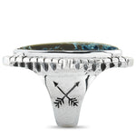 King Baby Concho Silver and Spotted Turquoise Ring K20-5870