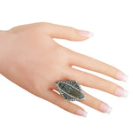 King Baby Concho Silver and Spotted Turquoise Ring K20-5870