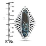 King Baby Concho Silver and Spotted Turquoise Ring K20-5870