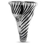 King Baby Silver and Black Cubic Zirconia Twisted Pattern Ring K20-5929B