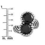 King Baby Silver and Black Cubic Zirconia Twisted Pattern Ring K20-5929B