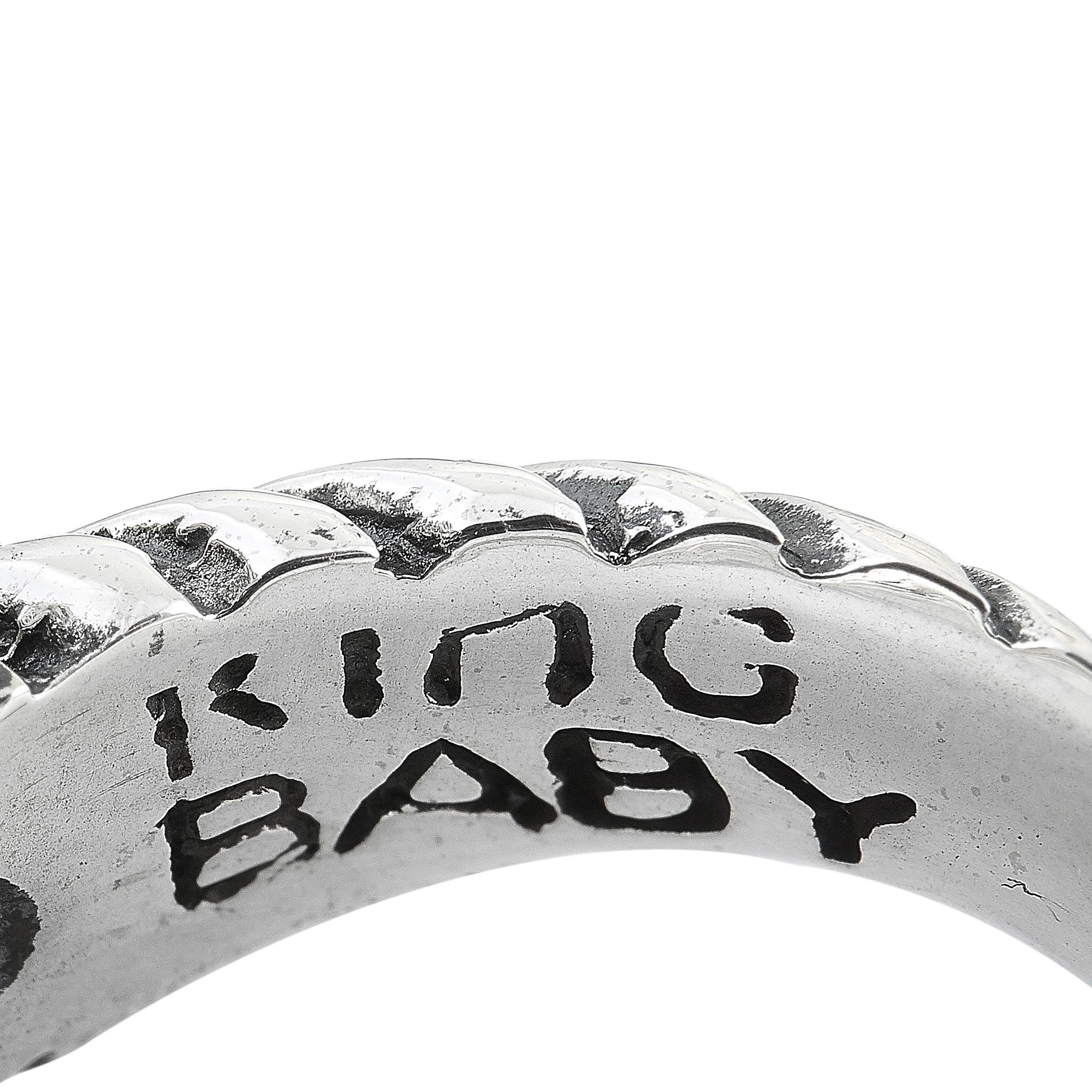 アクセサリー king baby King Baby Silver and Black Cubic Zirconia Twisted Pattern Ring K20-592