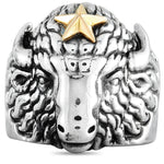 King Baby Sterling Silver Star Buffalo Ring K20-5985