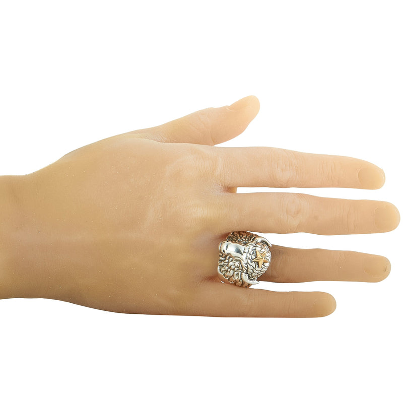 King Baby Sterling Silver Star Buffalo Ring K20-5985
