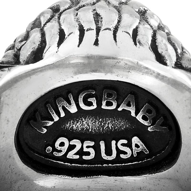 King Baby Sterling Silver Star Buffalo Ring K20-5985