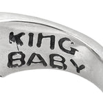 King Baby Silver and Blue Topaz Floral Pattern Ring K20-5932C