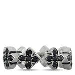 King Baby Silver and Black Cubic Zirconia MB Cross Ring Q20-5632B
