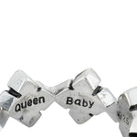King Baby Silver and Black Cubic Zirconia MB Cross Ring Q20-5632B
