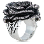King Baby Silver and Pink Cubic Zirconia Rose Ring Q20-5076PCZ