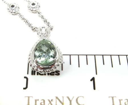 Green Quartz Diamond Necklace 18901 - Image 6