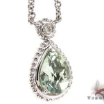 Green Quartz Diamond Necklace 18901 - Image 2