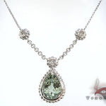 Green Quartz Diamond Necklace 18901 - Image 3