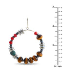 King Baby Silver Ceramic, Hematite and Czech Glass Bead Hoop Earrings K60-9119