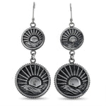 King Baby Silver Sun Concho Earrings K60-9121