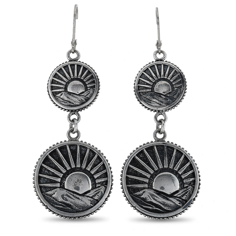 King Baby Silver Sun Concho Earrings K60-9121