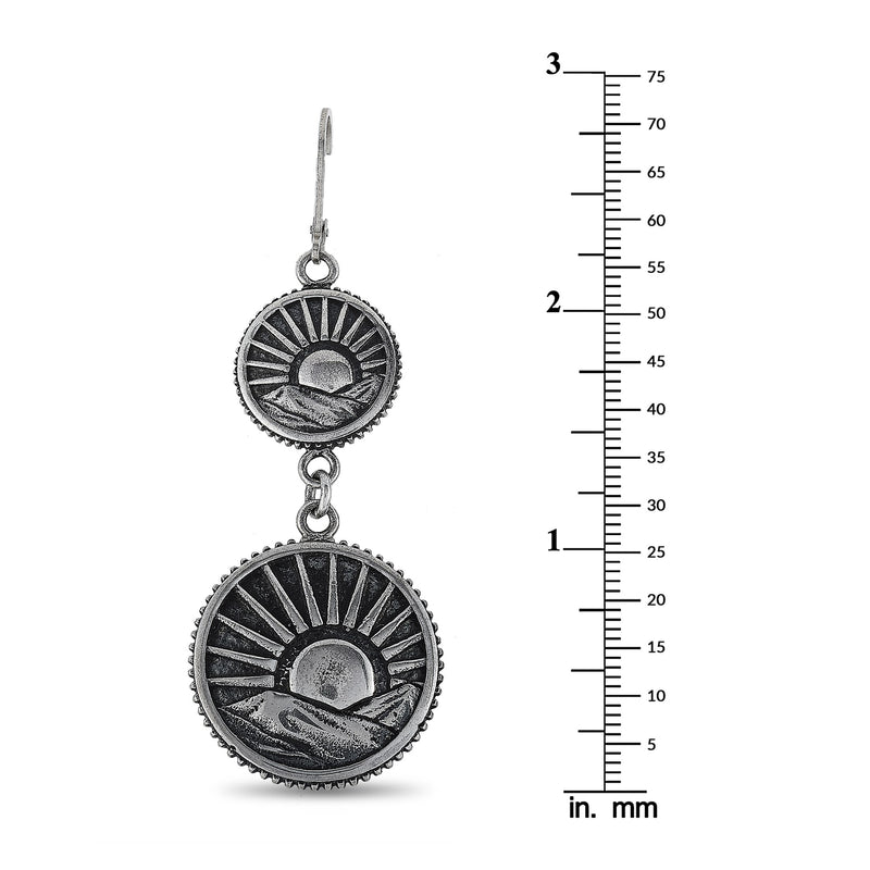 King Baby Silver Sun Concho Earrings K60-9121