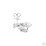 18K Gold Baguette Diamond Earrings 66732