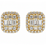18K Gold Baguette Diamond Earrings 67302