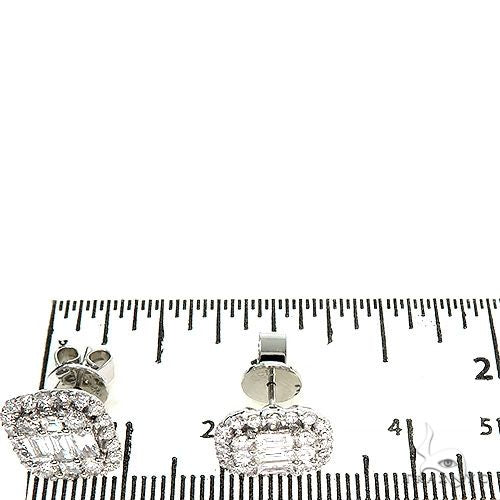 18K Gold Baguette Diamond Earrings 67302 - Image 4