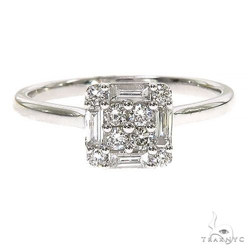 18K Gold Baguette Diamond Engagement Ring 67296 - Image 1