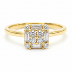 18K Gold Baguette Diamond Engagement Ring 67296