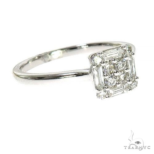 18K Gold Baguette Diamond Engagement Ring 67296 - Image 2