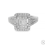 18K Gold Baguette Diamond Engagement Ring 67635 - Image 1