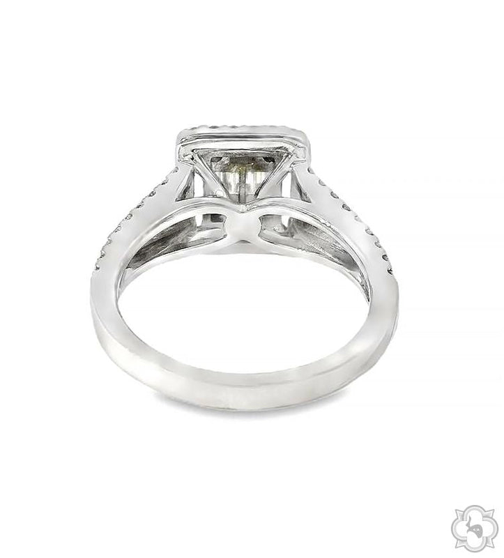 18K Gold Baguette Diamond Engagement Ring 67635 - Image 4