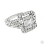 18K Gold Baguette Diamond Engagement Ring 67635 - Image 5