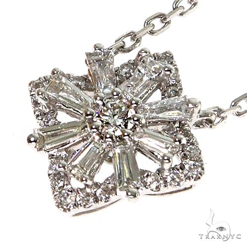 18K Gold Baguette Diamond Necklace 67913 - Image 3