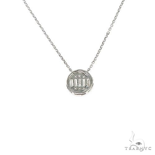 18K Gold Baguette Diamond Necklace With Adjustable Chain 67306 - Image 4