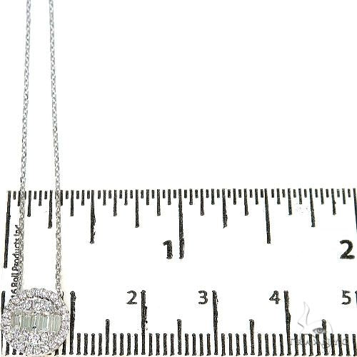 18K Gold Baguette Diamond Necklace With Adjustable Chain 67306 - Image 5