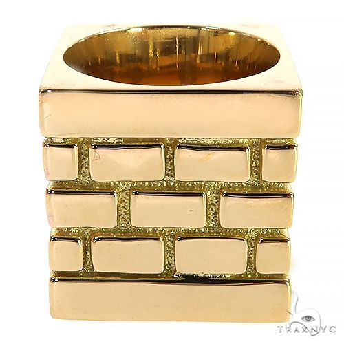 18K Gold Brick City Ring 68725 - Image 2