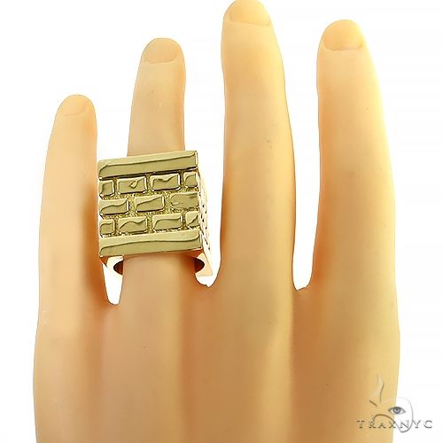 18K Gold Brick City Ring 68725 - Image 5