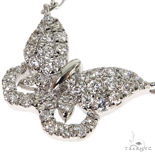 18K Gold Butterfly Baguette Diamond Necklace, photo 3 of 5