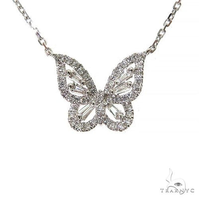 18K Gold Baguette Diamond Necklace 68514 - Image 1